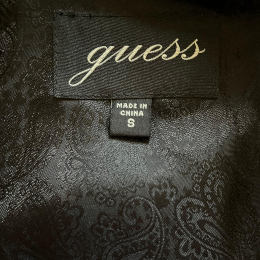 RARE FIND! Vintage Guess Black Double-Breasted Leather Jacket - Picture 6 of 7